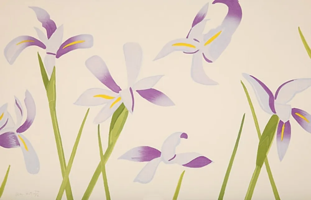 Houtsnede Katz - Blue Flags