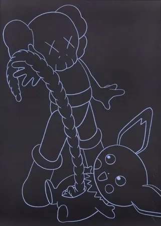 Zeefdruk Kaws - Companion vs. Pikachu