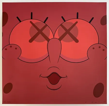 Zeefdruk Kaws - Kawsbob Red