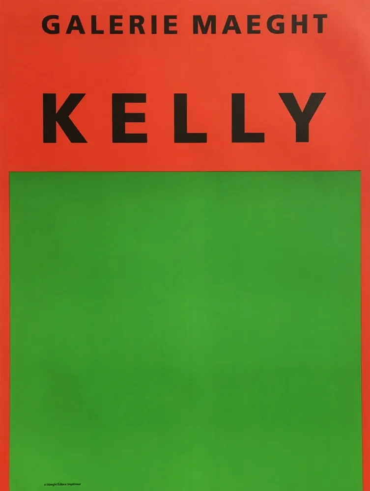 Lithografie Kelly - ORANGE ET VERT. Afiiche lithographie originale (1964).