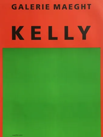 Lithografie Kelly - ORANGE ET VERT. Afiiche lithographie originale (1964).