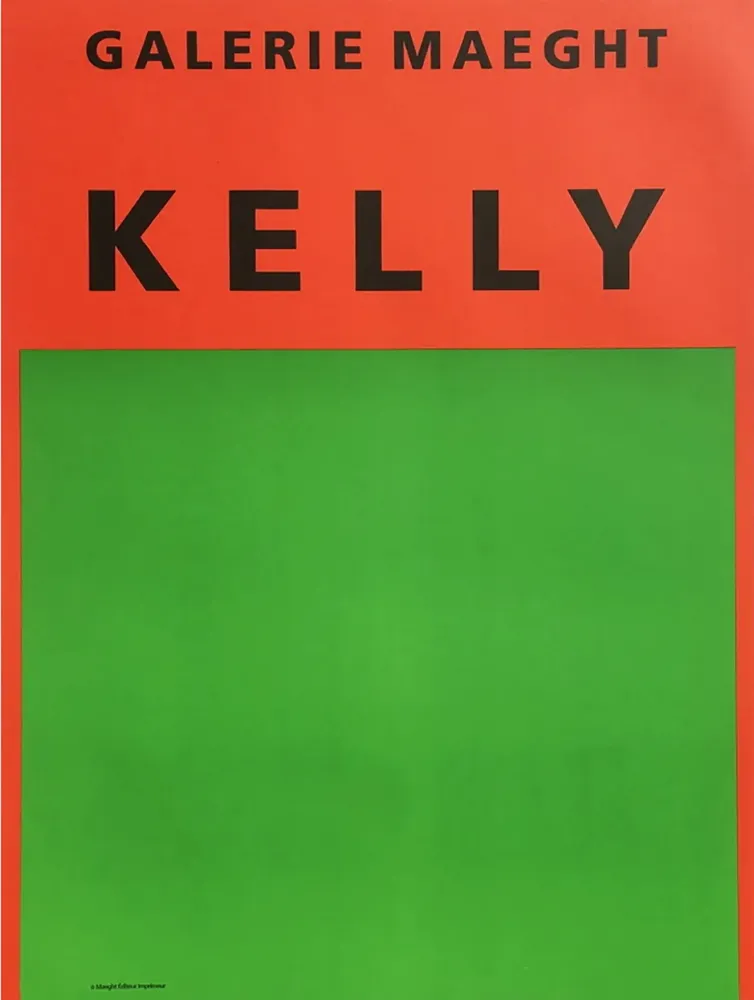 Lithografie Kelly - ORANGE ET VERT. Afiiche lithographie originale (1964).