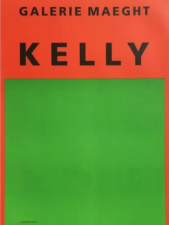 Lithografie Kelly - ORANGE ET VERT. Afiiche lithographie originale (1964).