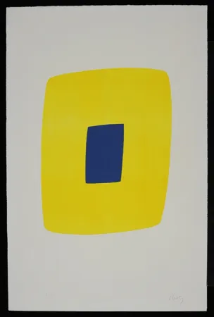 Lithografie Kelly - Yellow with Dark Blue VI.12