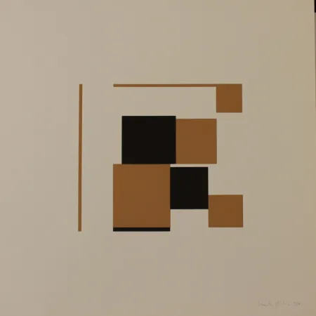 Lithografie Kenneth - OCHRE AND BLACK - EXACTA FROM CONSTRUCTIVISM TO SYSTEMATIC ART 1918-1985