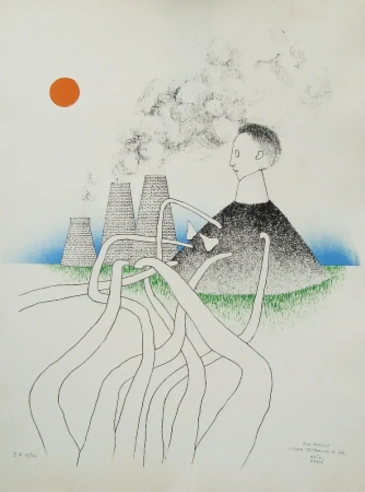 Lithografie Kern - La porta westphalica de jour