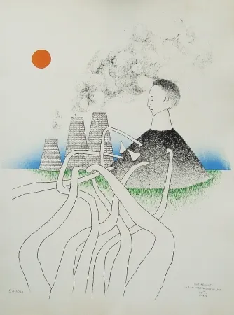 Lithografie Kern - La porta westphalica de jour