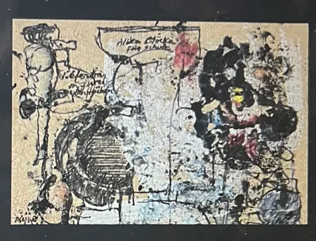 Geen Techniek Kijno - Composition Abstraite. Technique mixte et acrylique