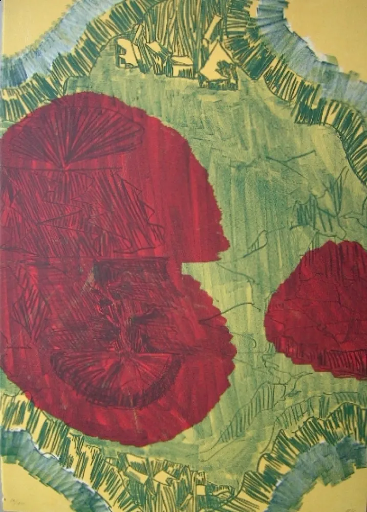 Lithografie Kirkeby - Composition