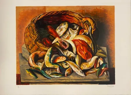 Lithografie Kisling - Les poissons