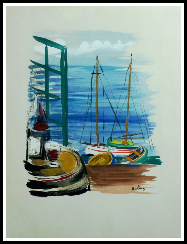 Lithografie Kisling - VINS FLEURS & FLAMMES