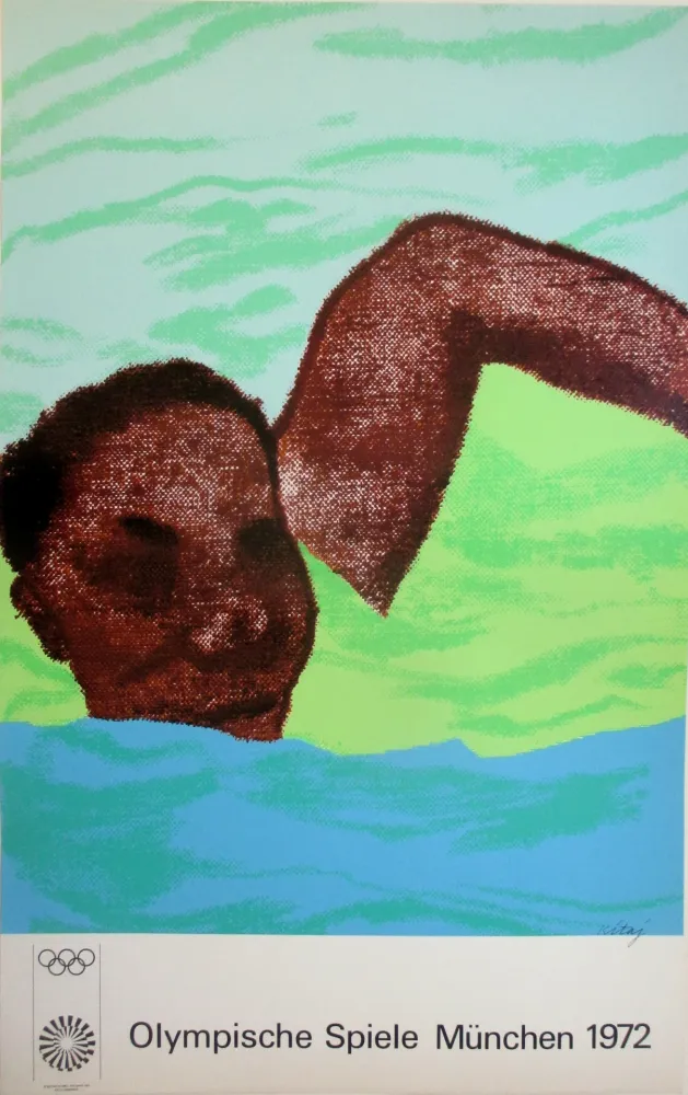 Zeefdruk Kitaj - OL 1972 - original colour silskscreen