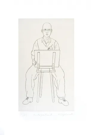 Gravure Klapheck - Autoportrait