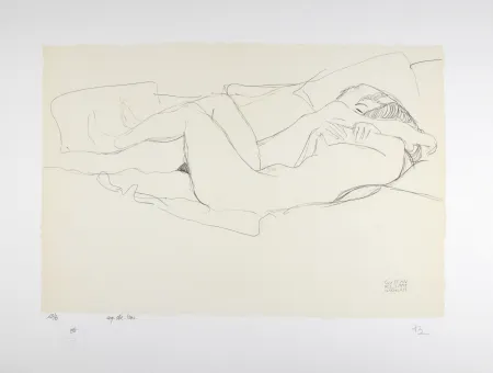 Lithografie Klimt - Etude pour le serpent d'eau / 2 femmes enlacées, 1905 | Study for Water Snakes / Two women embracing, 1905 