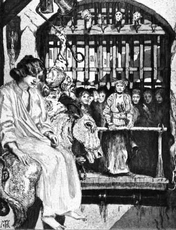 Ets En Aquatint Klinger - Davanti alla porta