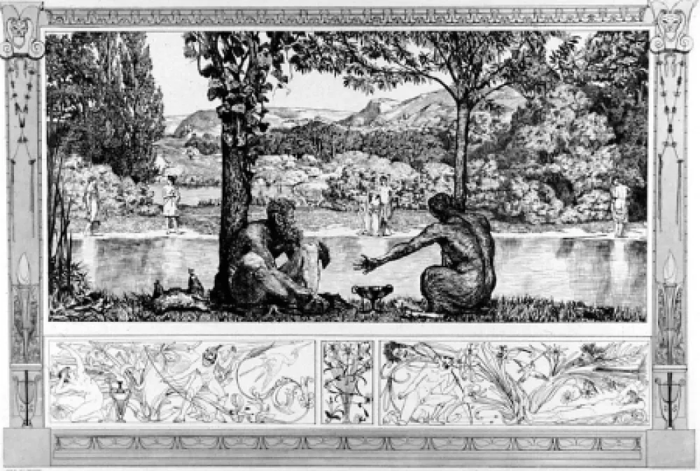 Ets En Aquatint Klinger - Narciso ed Eco 1