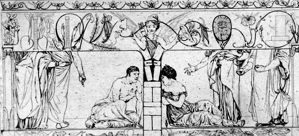 Ets En Aquatint Klinger - Piramo e Tisbe I