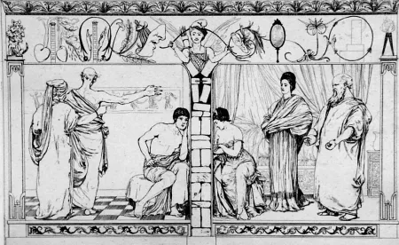 Ets En Aquatint Klinger - Piramo e Tisbe I(foglio 2a)