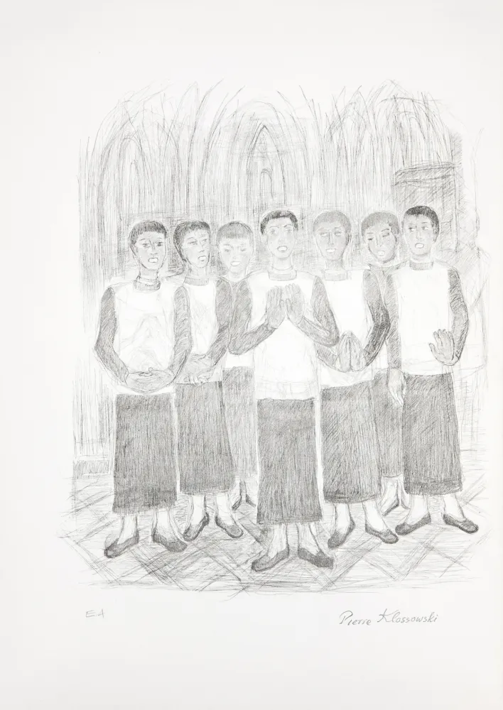 Lithografie Klossowski - Chorale de garçon (le choeur)