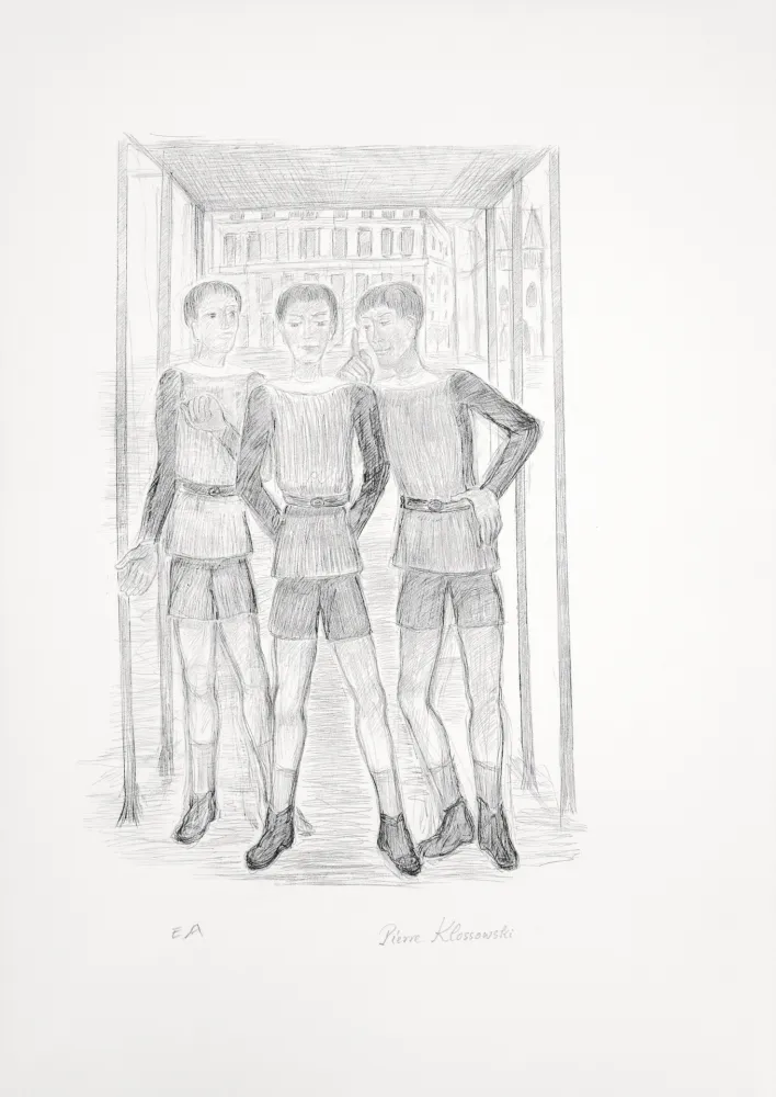 Lithografie Klossowski - Trois garçons (la demande du pardon)