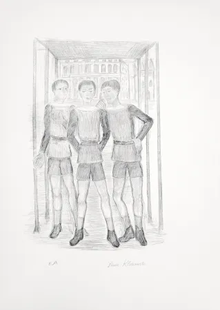 Lithografie Klossowski - Trois garçons (la demande du pardon)