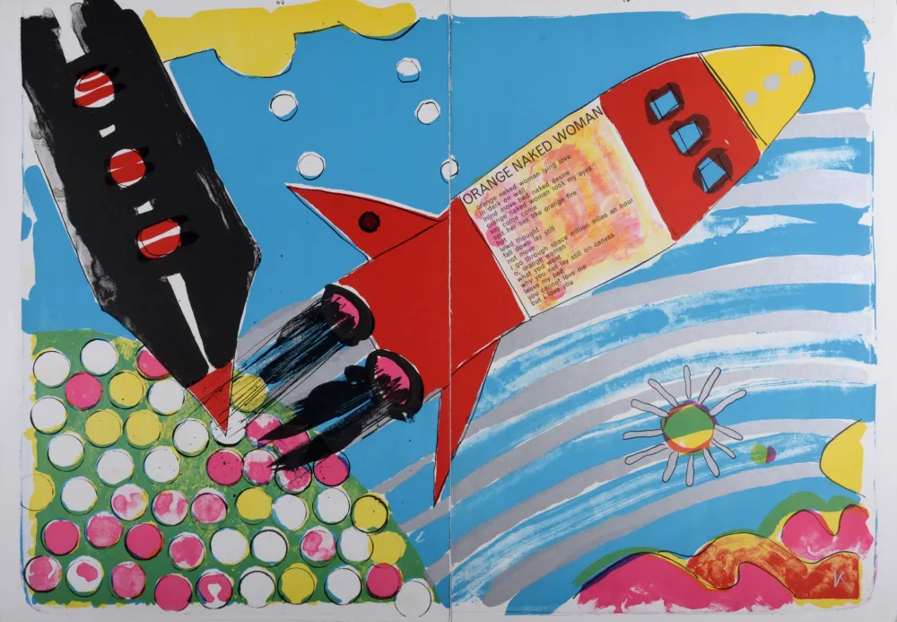 Lithografie Kogelnik - Orange Naked Woman