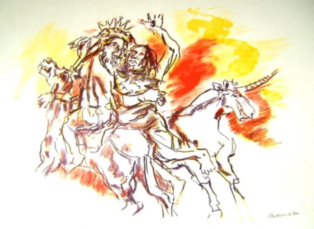 Lithografie Kokoschka - Le Bal Masqué