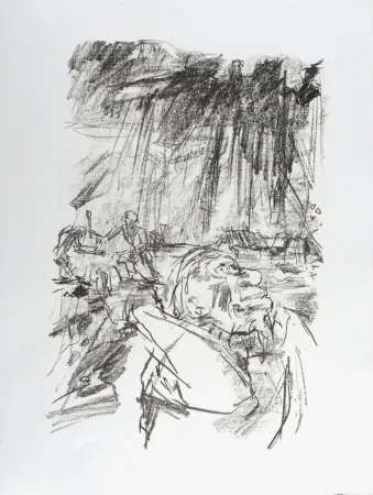 Lithografie Kokoschka - Lear, 1963