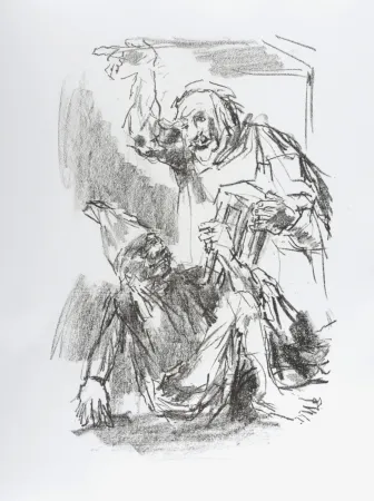Lithografie Kokoschka - Lear and Fool, 1963