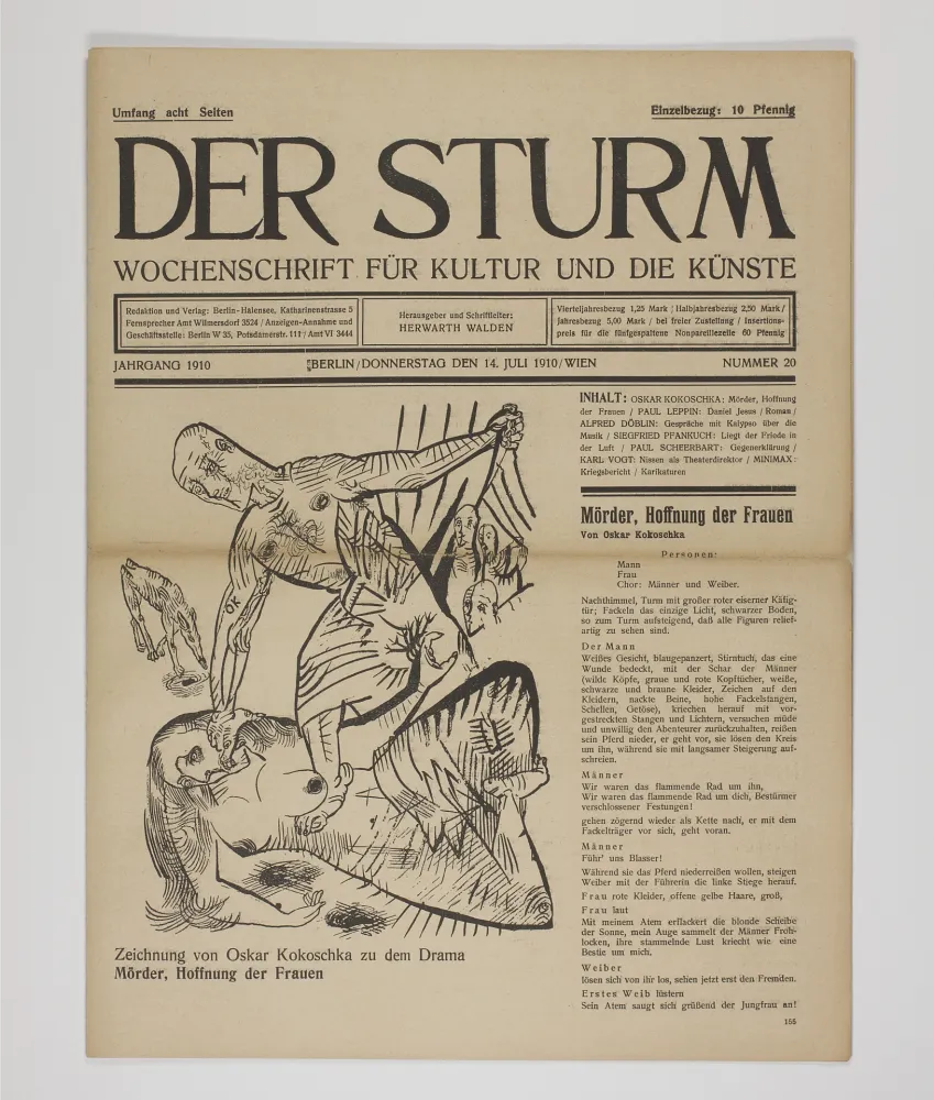 Lithografie Kokoschka - Mörder, Hoffnung der Frauen 