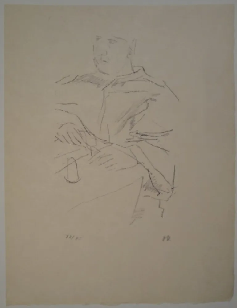 Lithografie Kokoschka - Papst Leo X
