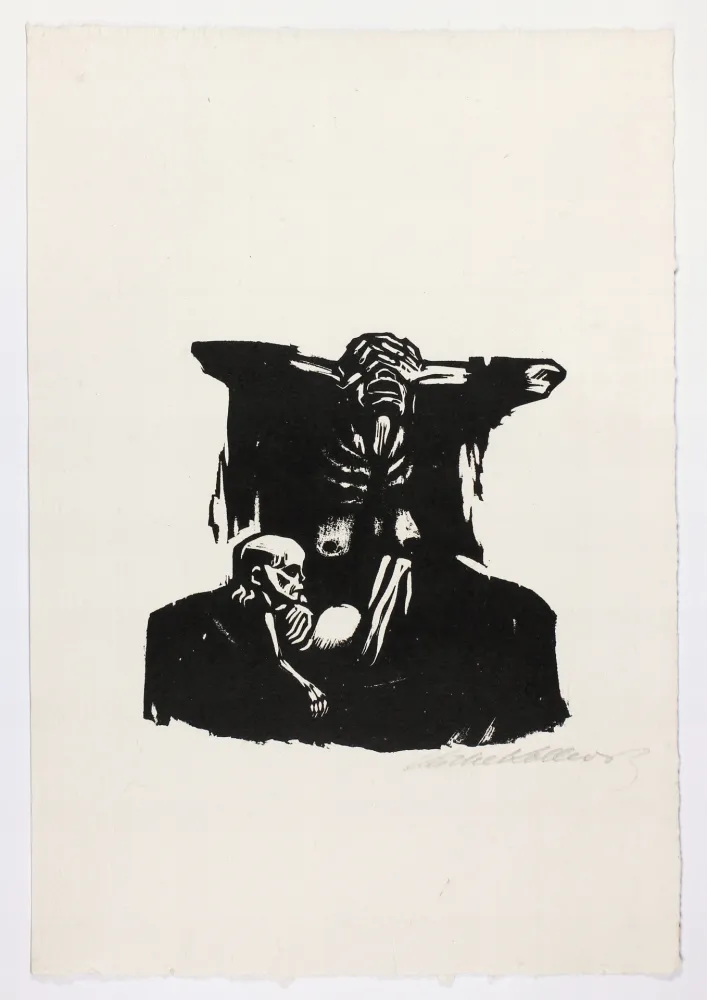 Houtsnede Kollwitz - Hunger