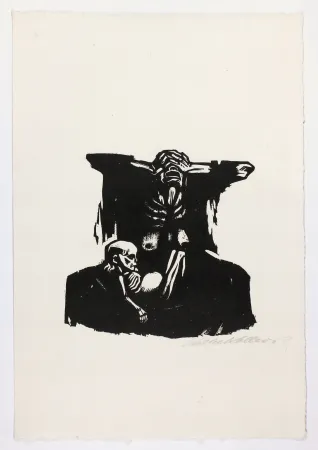 Houtsnede Kollwitz - Hunger