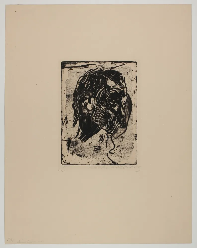 Gravure Kollwitz - Männerkopf nach rechts (Man's head turned right)