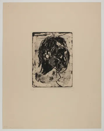 Gravure Kollwitz - Männerkopf nach rechts (Man's head turned right)