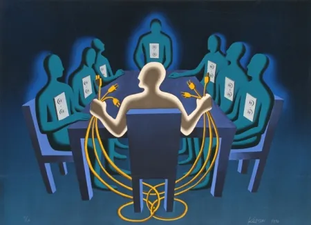 Zeefdruk Kostabi - Current Exchange