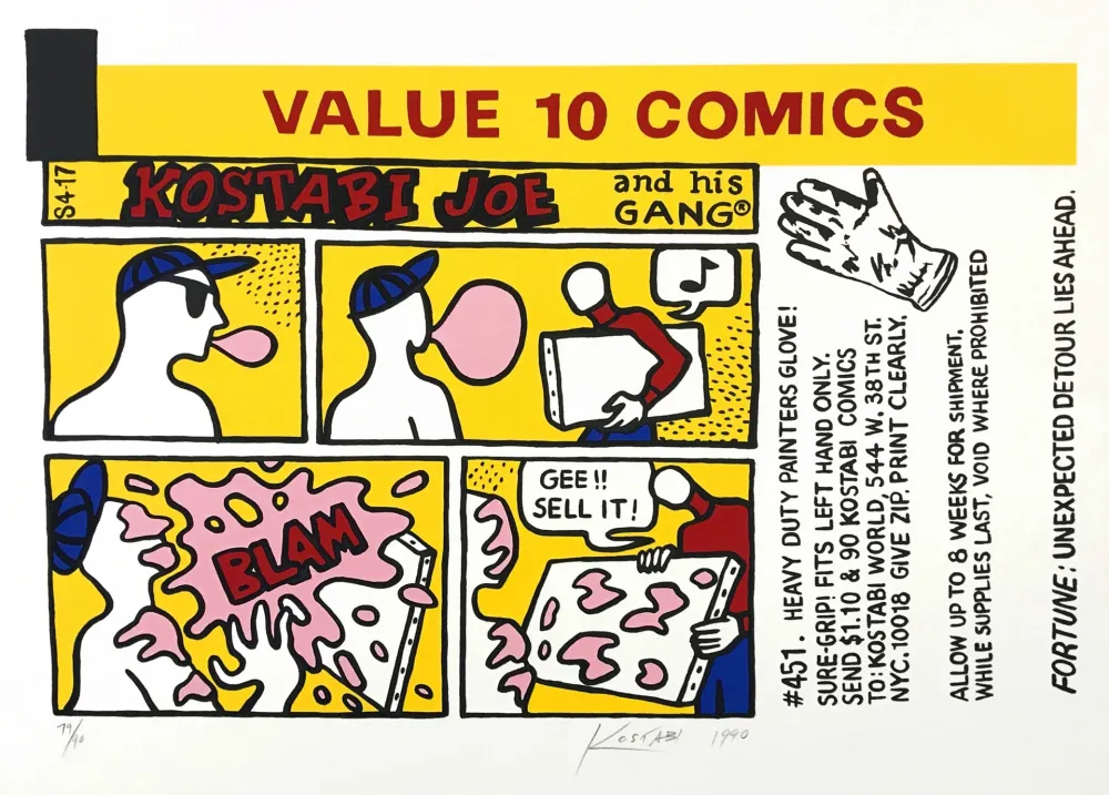 Zeefdruk Kostabi - KOSTABI JOE