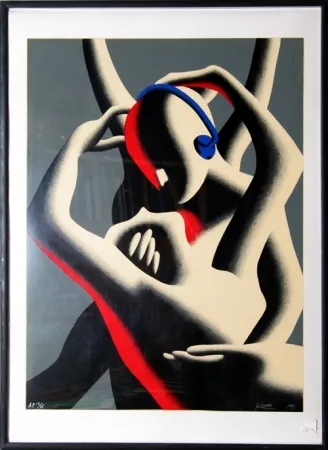Zeefdruk Kostabi - Love in Stereo