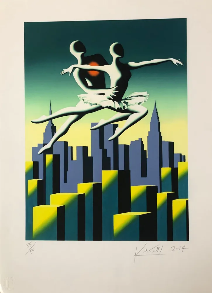 Zeefdruk Kostabi - Top Floor Terpsichore 