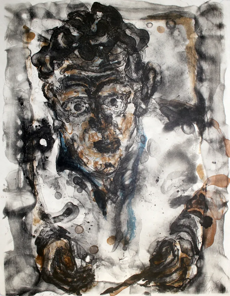 Lithografie Kruck - Selbstbildnis