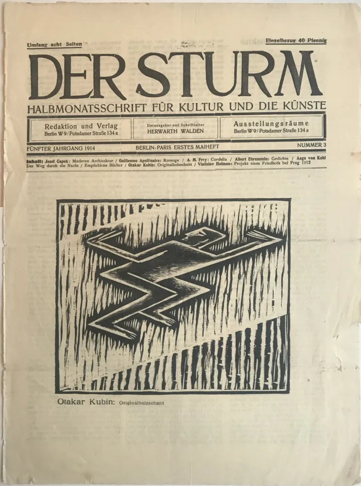 Houtsnede Kubin - Cubist Male Figure