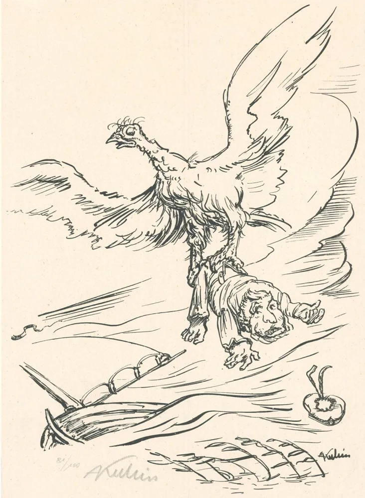 Lithografie Kubin - Entführung / Abduction