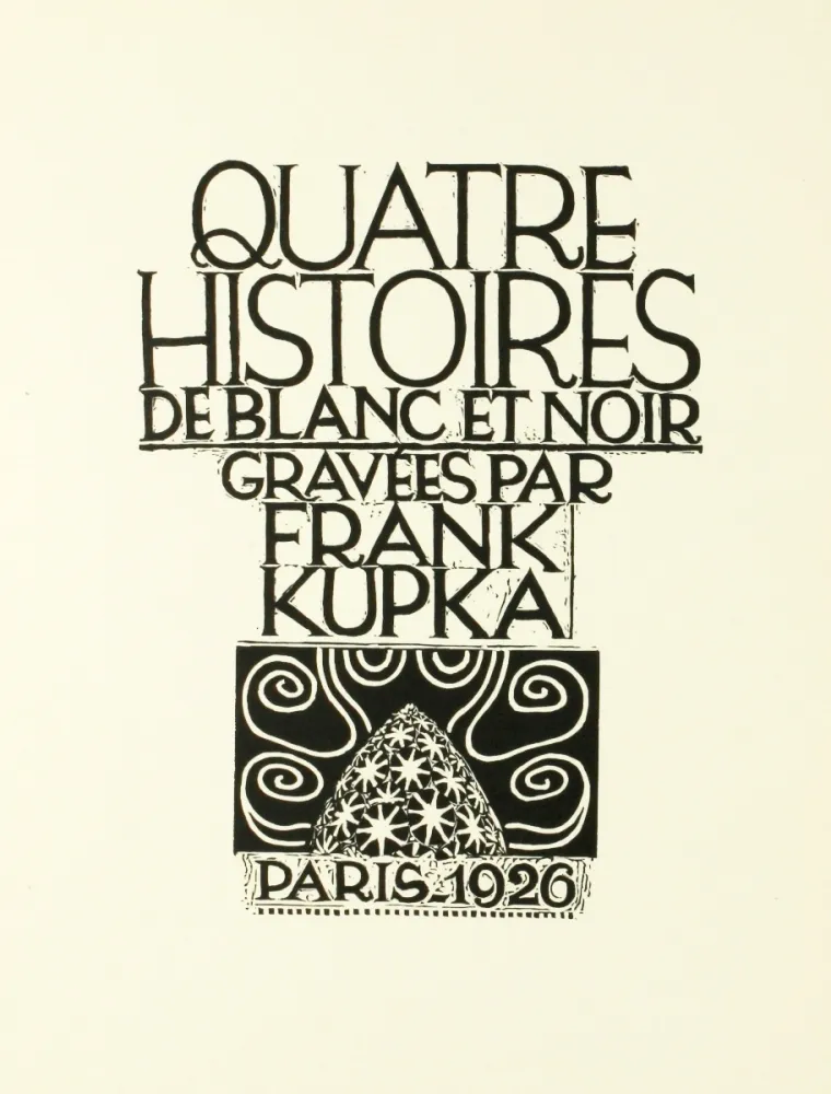 Houtsnede Kupka - Quatre histoires de blanc et noir 