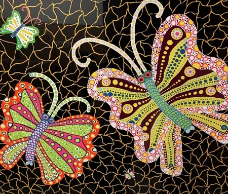 Zeefdruk Kusama - Butterfliies