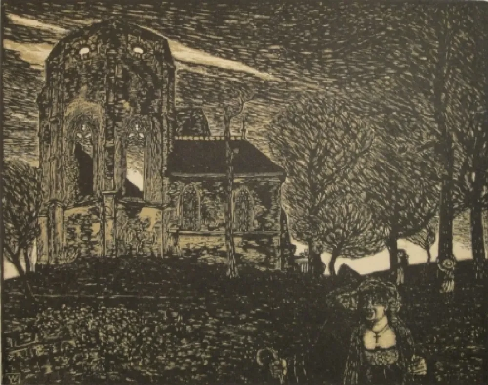 Houtsnede Laage - Frühlingssturm