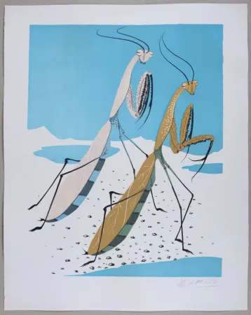 Lithografie Labisse - Mantes Religieuses - Hand-signed