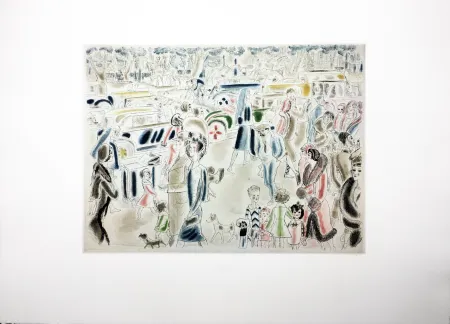 Ets En Aquatint Laborde - L'AVENUE DU BOIS DE BOULOGNE (1930)