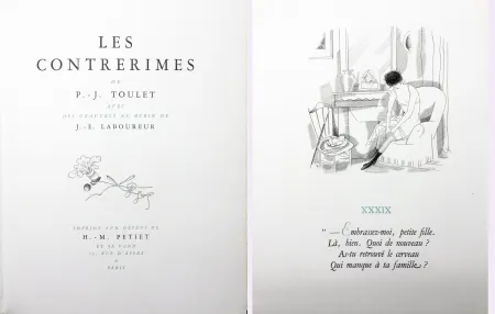 Geïllustreerd Boek Laboureur - Paul-Jean Toulet : LES CONTRERIMES. 62 gravures originales + suite complète (1930)