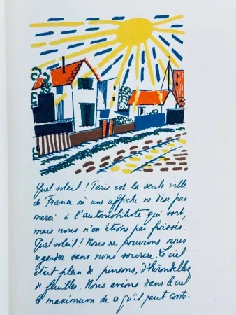 Lithografie Laboureur - Promenade avec Gabrielle. Texte et images lithographiés en couleurs par Jean Giraudoux et Jean-Emile Laboureur.