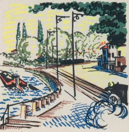 Geïllustreerd Boek Laboureur - Promenade avec Gabrielle. Texte et images lithographiés en couleurs par Jean Giraudoux et Jean-Emile Laboureur.